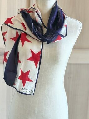 Vintage Perry Ellis America Silk Scarf. Authentic 90’s | Patriotic | Nautical